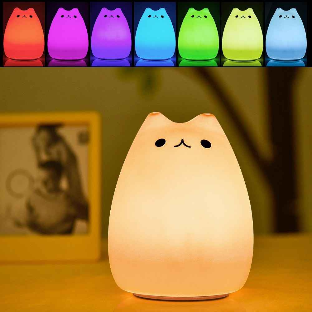 LumiKitty Cat Night Light β Tap-Control & 7 Colors