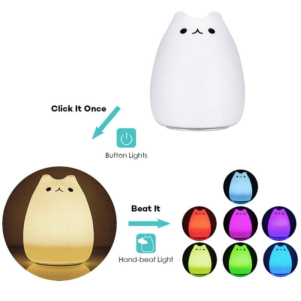 LumiKitty Cat Night Light β Tap-Control & 7 Colors