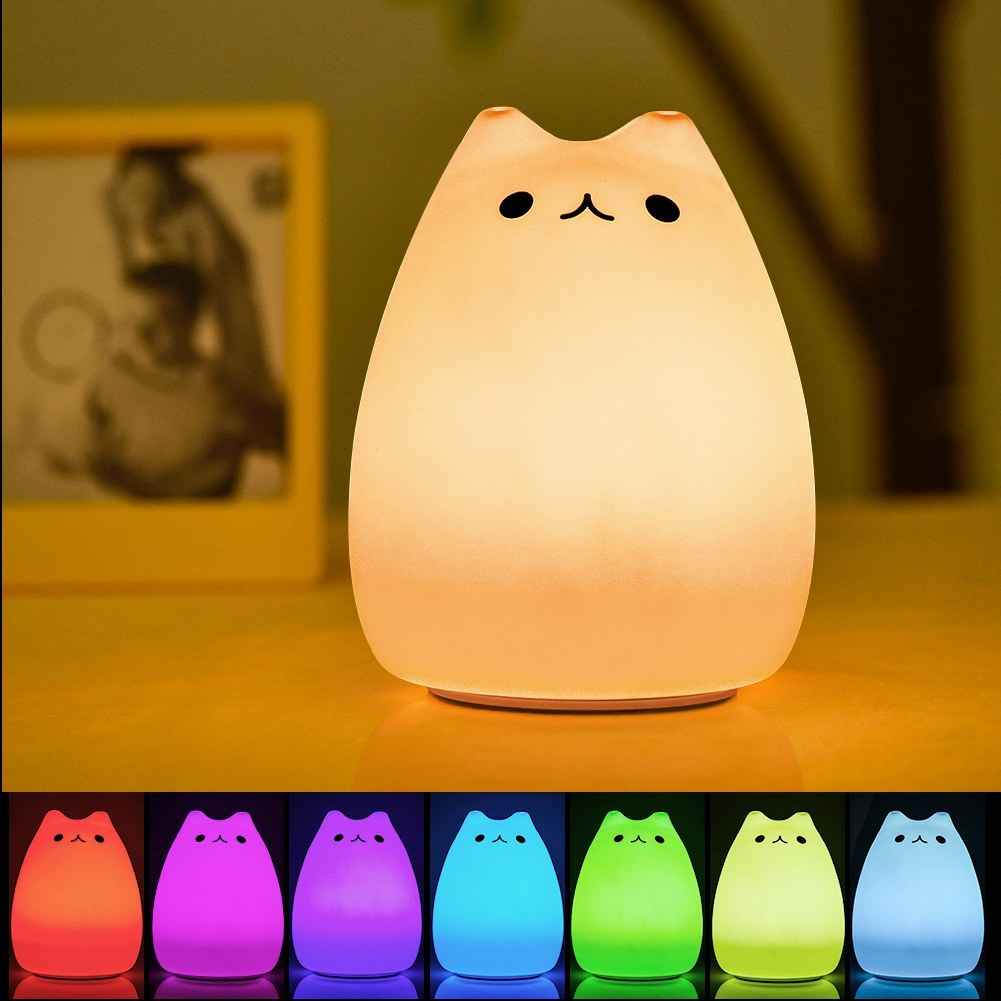 LumiKitty Cat Night Light β Tap-Control & 7 Colors