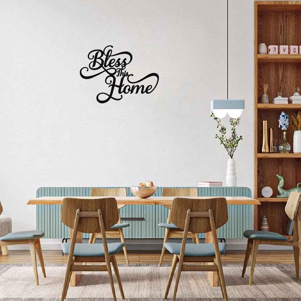 Bless This Home Wall Art – Inspirational Metal Letter Wall Hanging