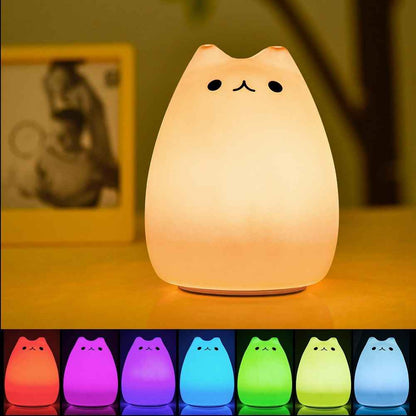 LumiKitty Cat Night Light – Tap-Control & 7 Colors