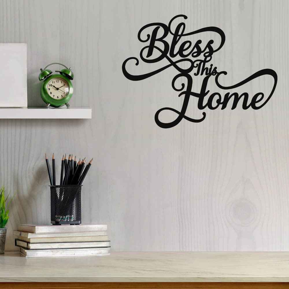 Bless This Home Wall Art – Inspirational Metal Letter Wall Hanging