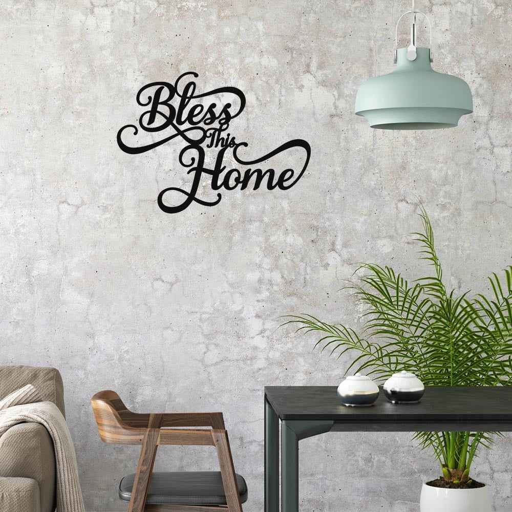 Bless This Home Wall Art – Inspirational Metal Letter Wall Hanging