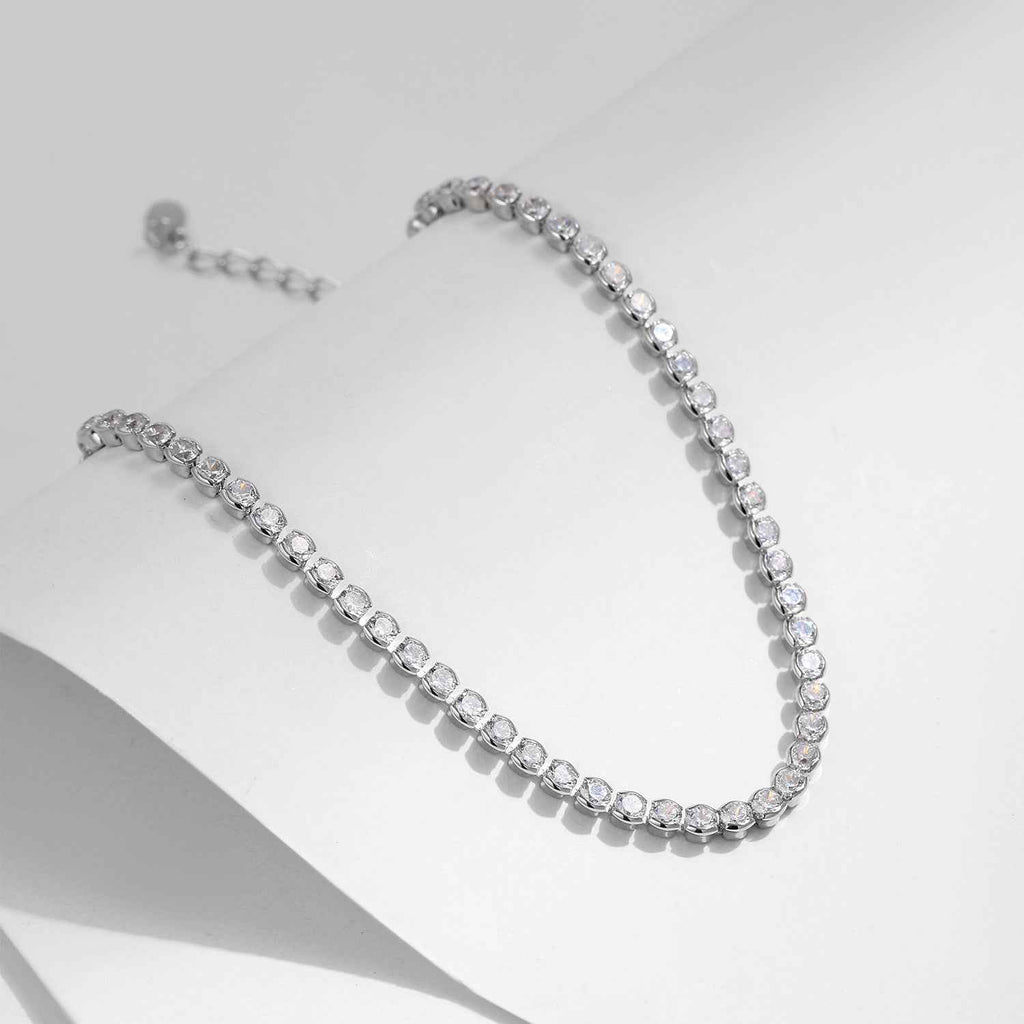 Adjustable tennis bracelet for women crafted from 925 sterling silver