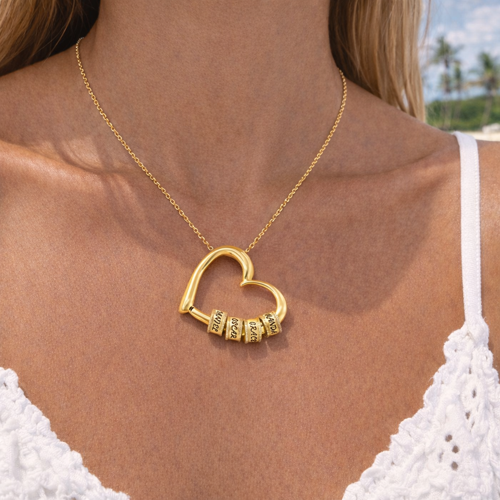 Personalized Name Necklace with Engraved Beads – Forever in My Heart