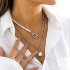 Élodie Pearl Layer Necklace - Elegant Multi-Layered Design for Timeless Style