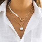 Élodie Pearl Layer Necklace - Elegant Multi-Layered Design for Timeless Style