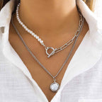 Élodie Pearl Layer Necklace - Elegant Multi-Layered Design for Timeless Style