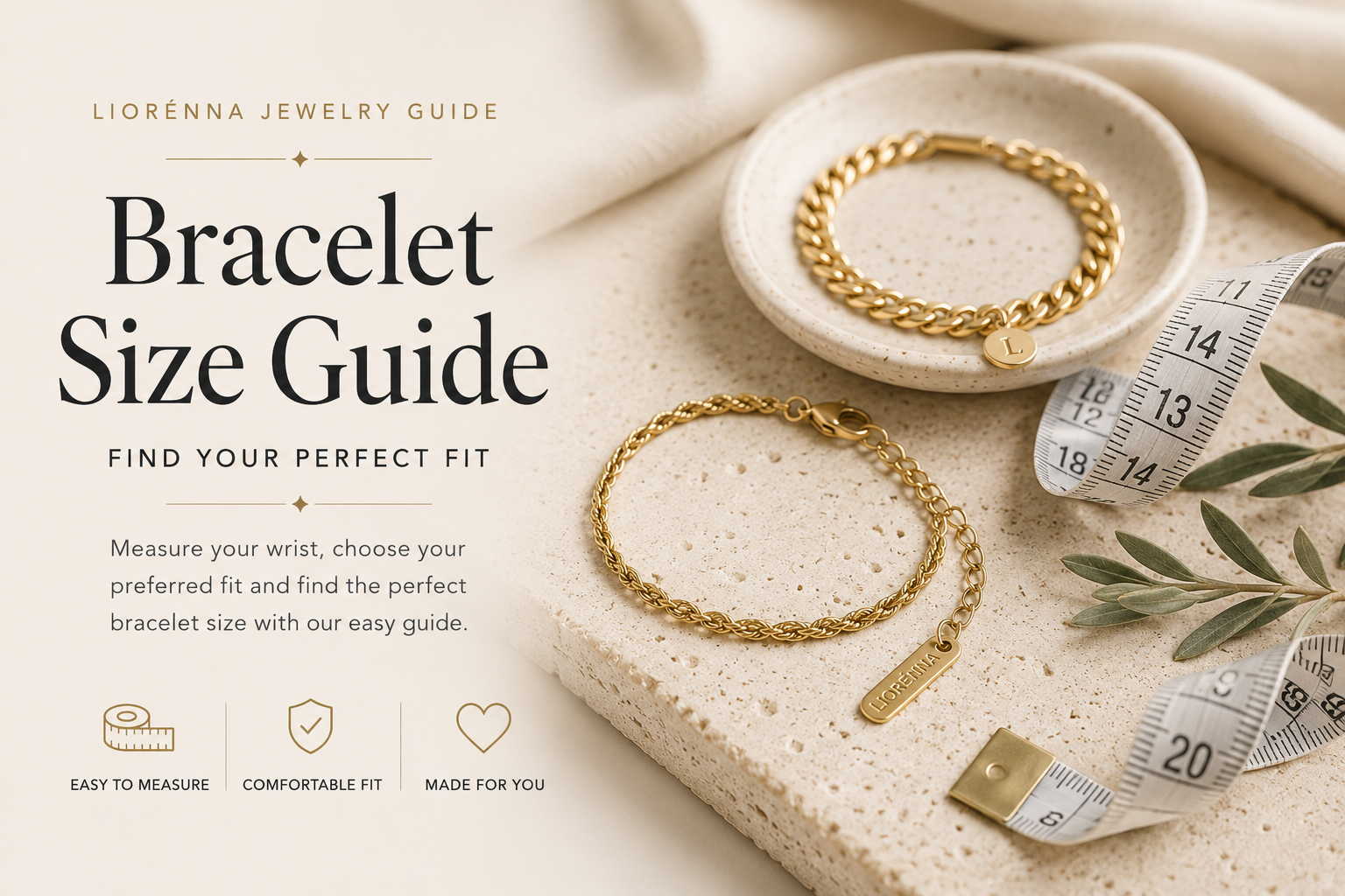 Bracelet size guide showing how to find the right bracelet fit