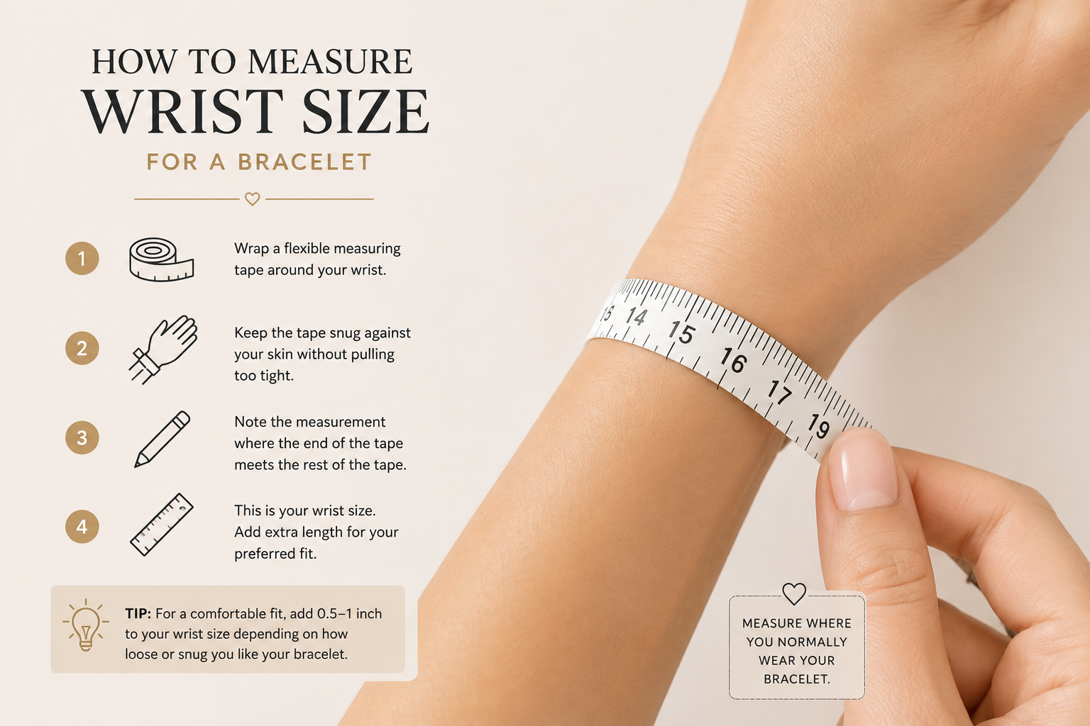 How to measure wrist size for a bracelet