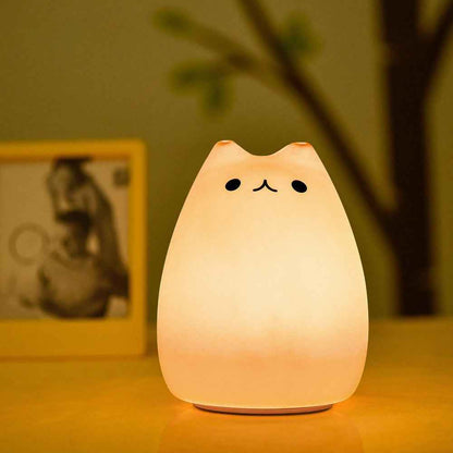 LumiKitty Cat Night Light – Tap-Control & 7 Colors