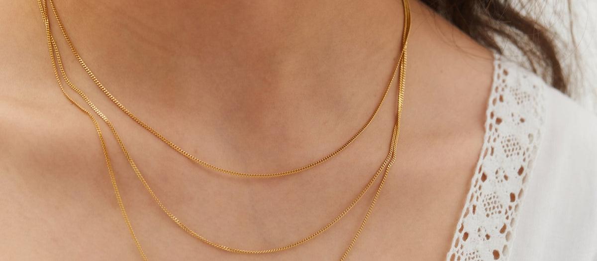 chain necklaces for women in gold layered and simple styles