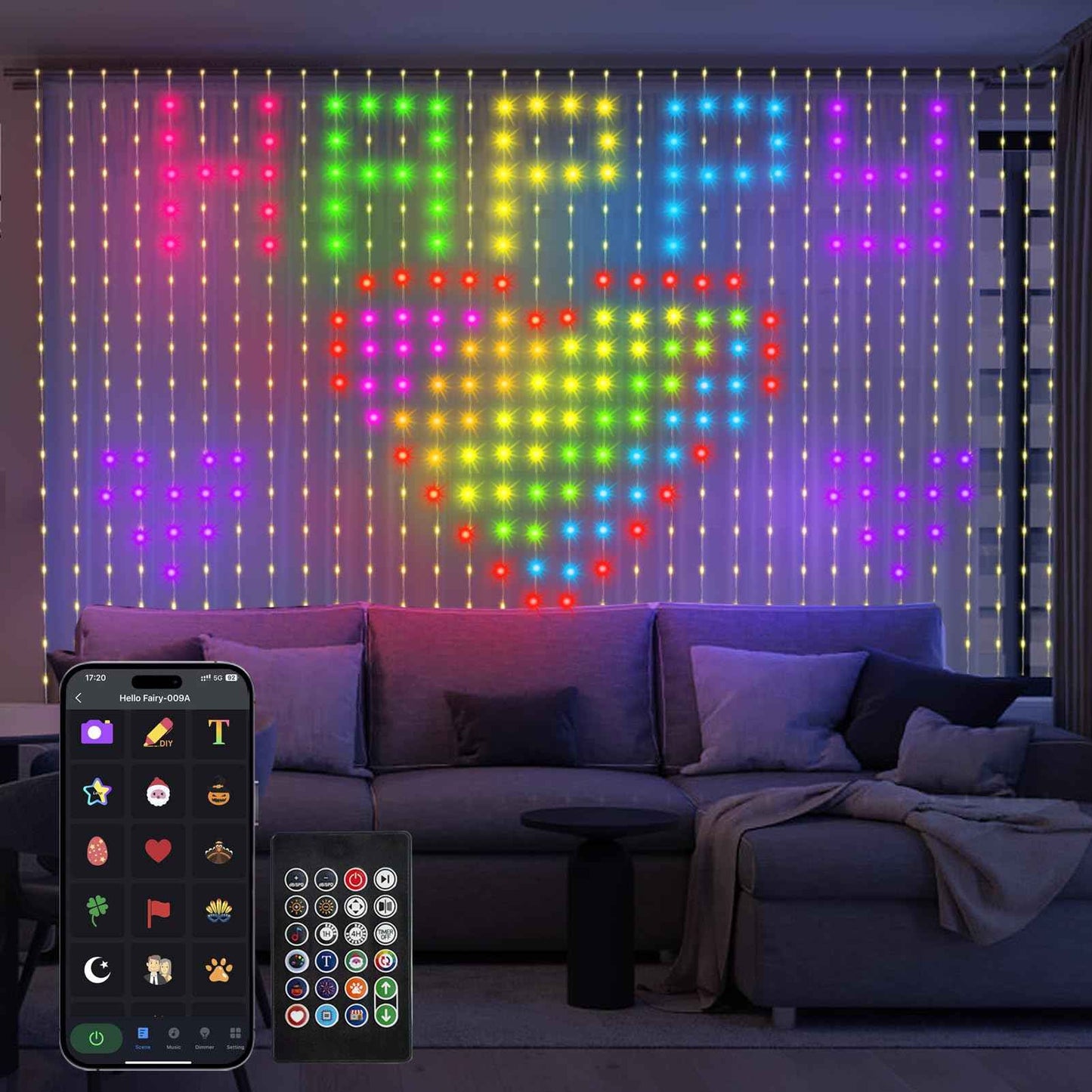GlowCurtain SmartLight - Control Your Ambiance with APP and Remote