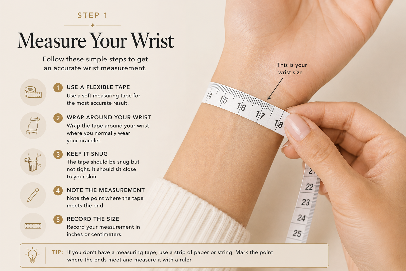 How to measure wrist size for a bracelet