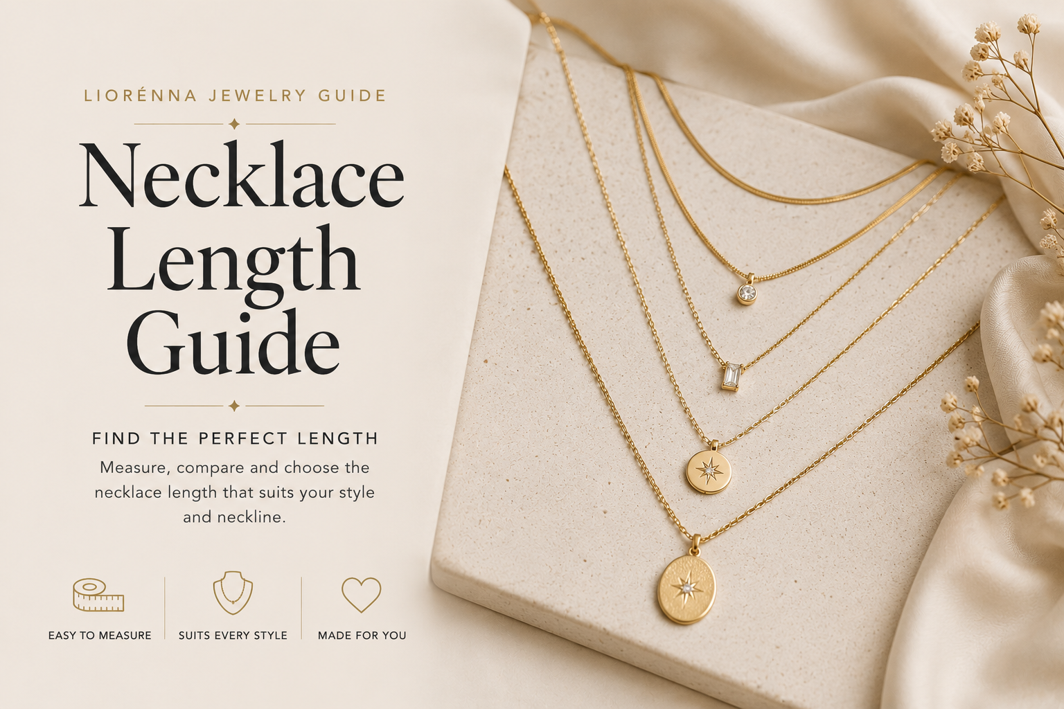 Necklace length guide showing different necklace sizes