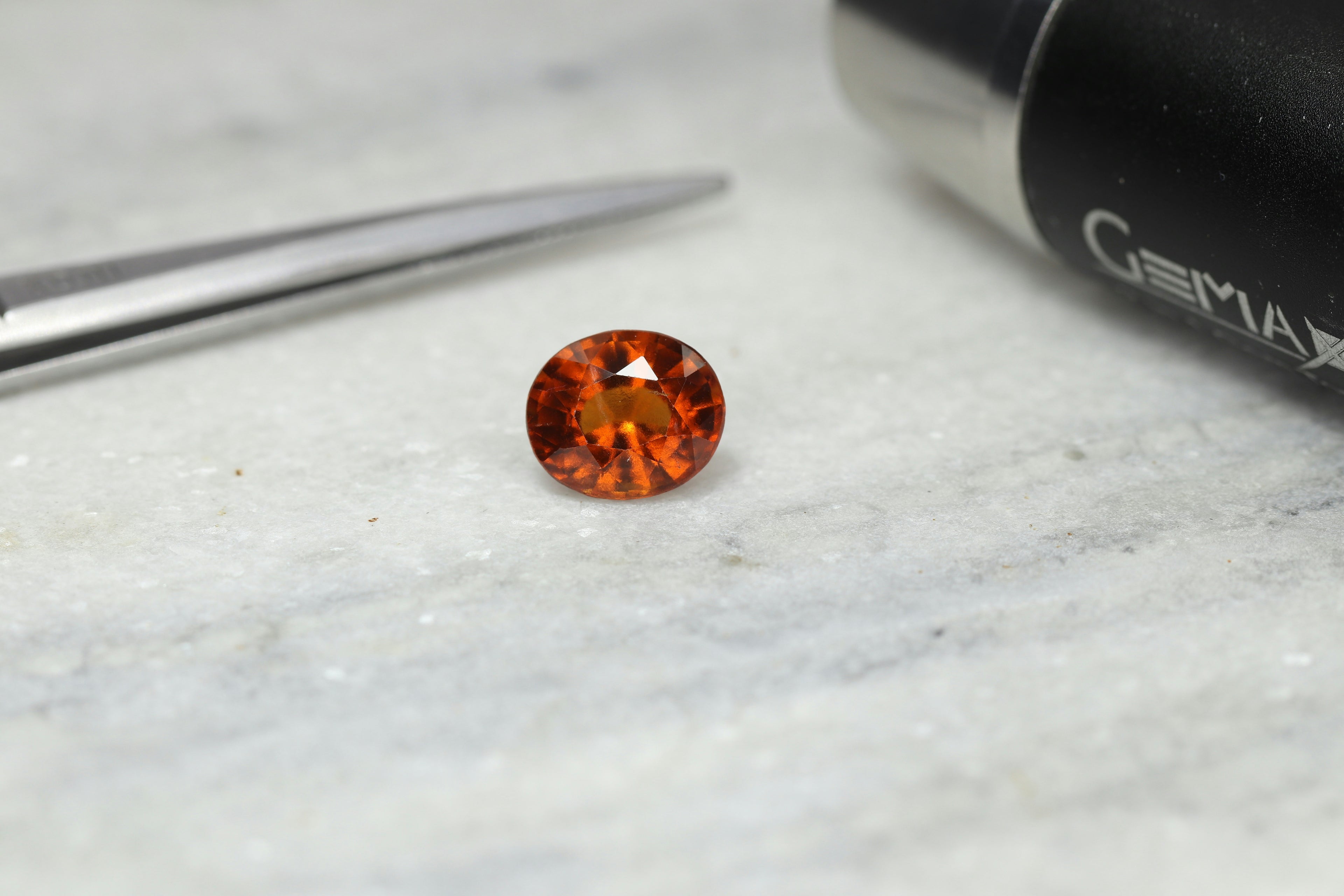Close-up of a sparkling garnet gem, perfect for jewelry